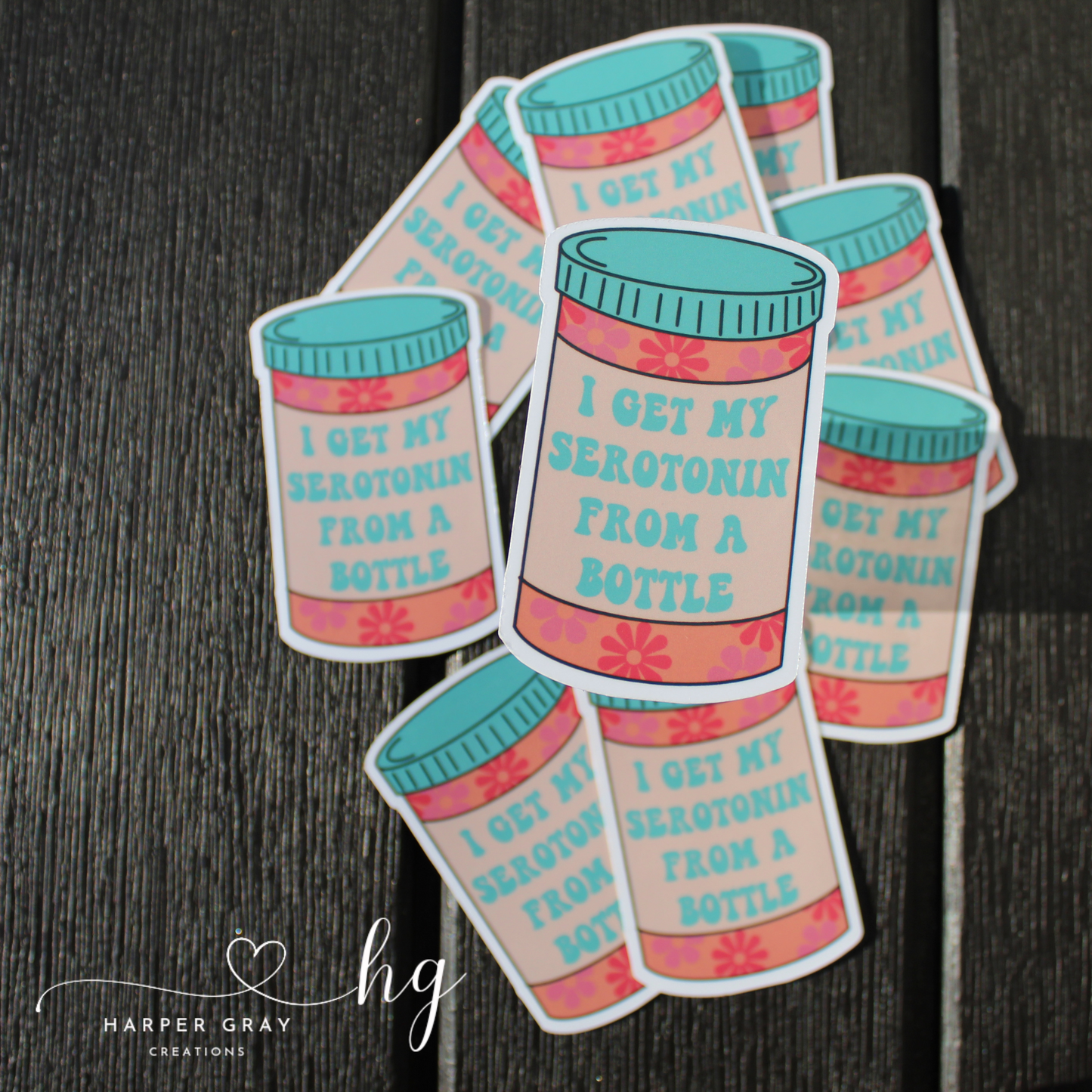 I Get Seratonin From A Bottle 3" sticker