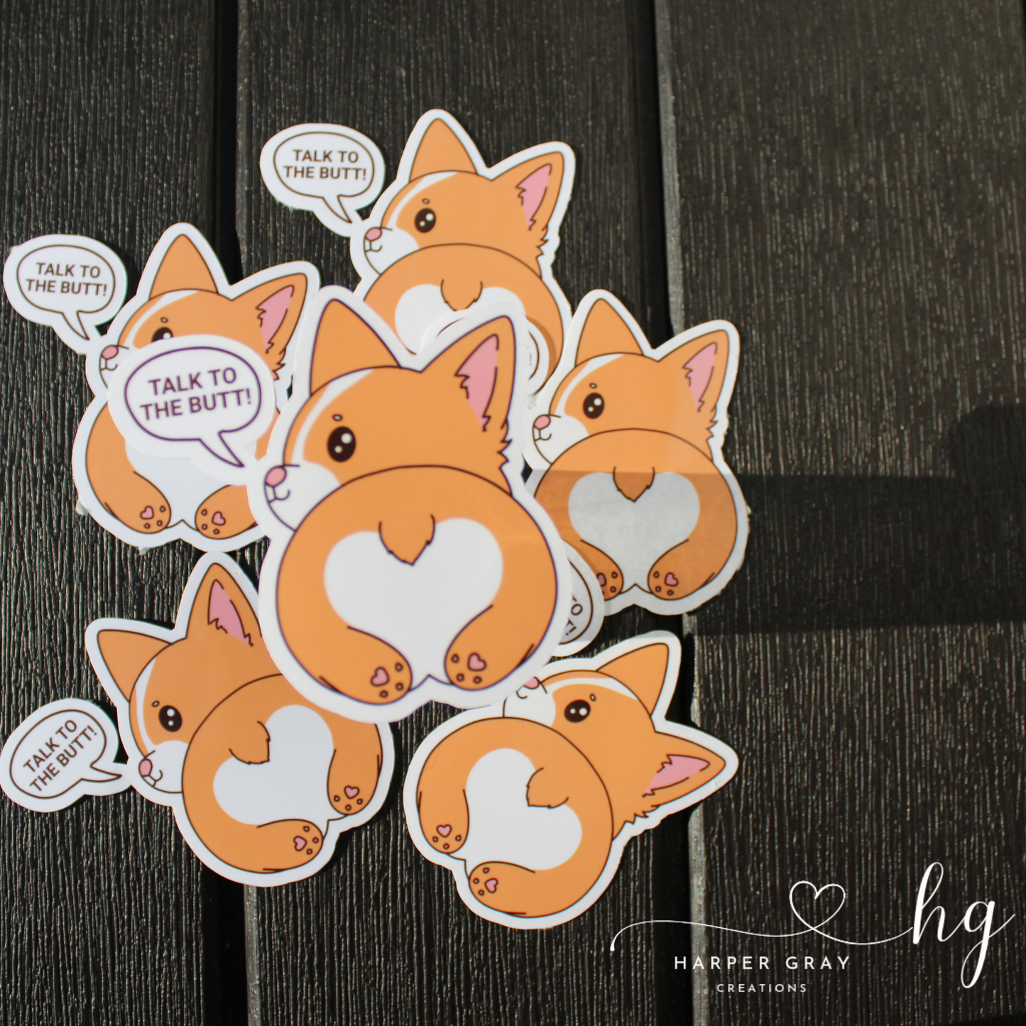 Talk to the butt corgi 3" sticker