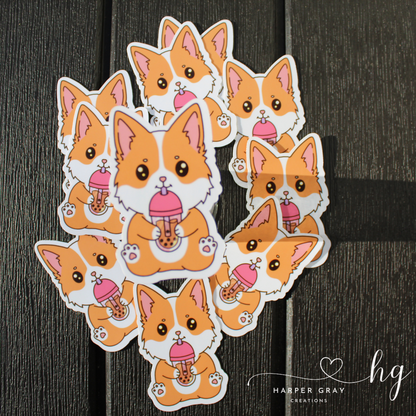 Corgi Boba 3" sticker
