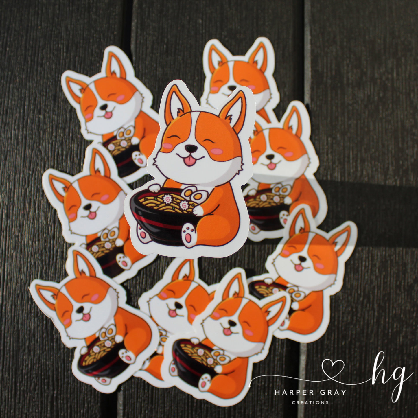 Ramen Corgi 3" sticker
