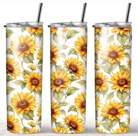 Sunflower 20oz Tumbler – Bright Floral Stainless Steel Drinkware
