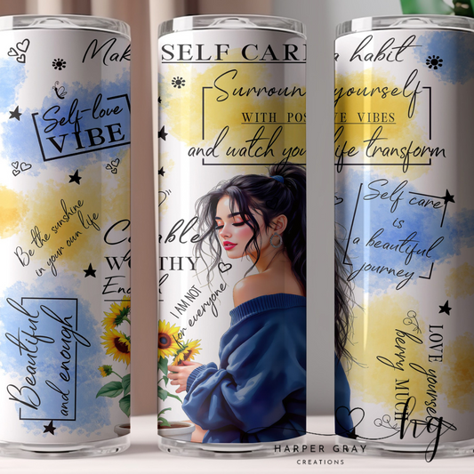 Self-Care Motivational 20oz Tumbler