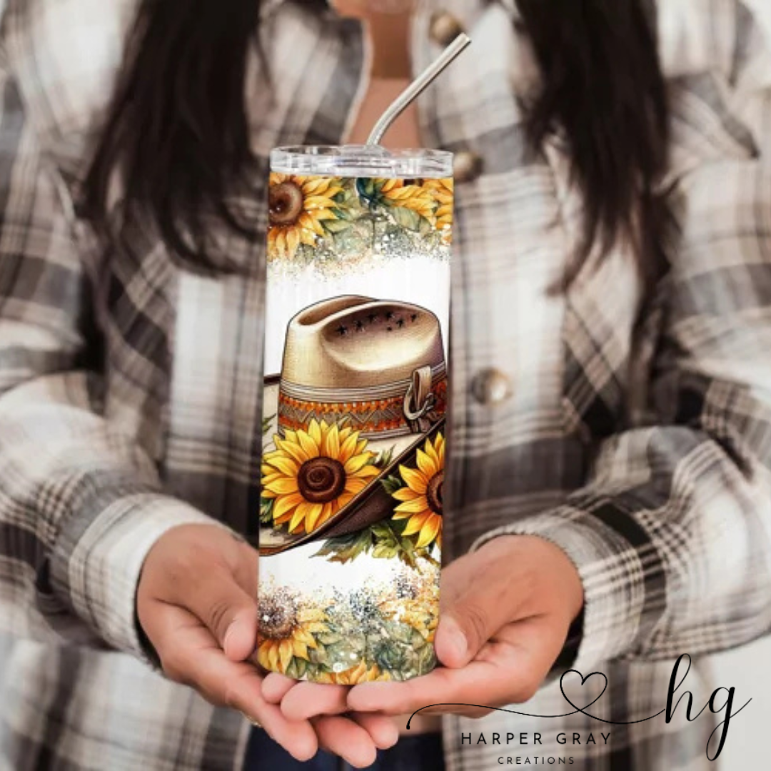 Sunflower Cowgirl 20oz Tumbler