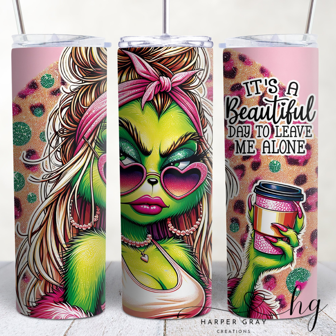 “Leave Me Alone” 20oz Stainless Steel Tumbler – Funny Sassy Travel Cup